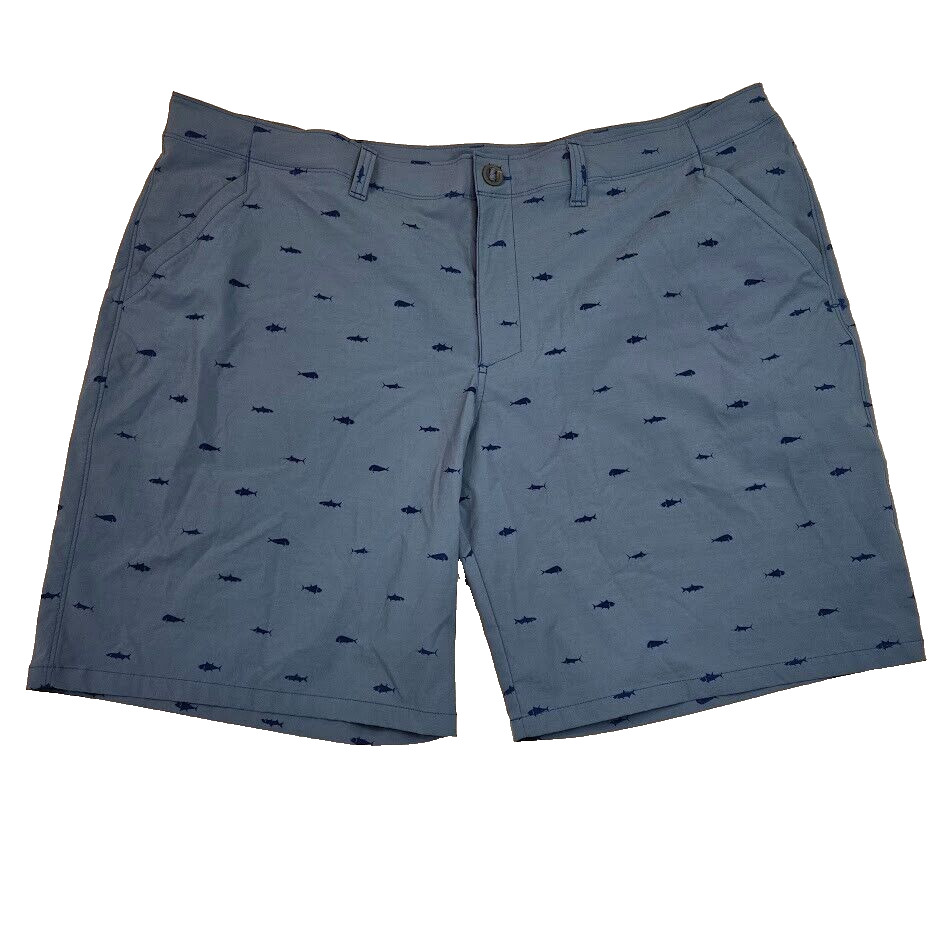 Under Armour Men's Size 46 Blue Shark Fish Print Loose Fit HeatGear Shorts