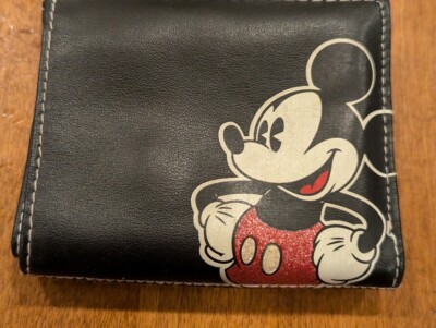 Disney Mickey Mouse Unisex Wallet Black Faux Leather 4x4 | eBay display picture 3