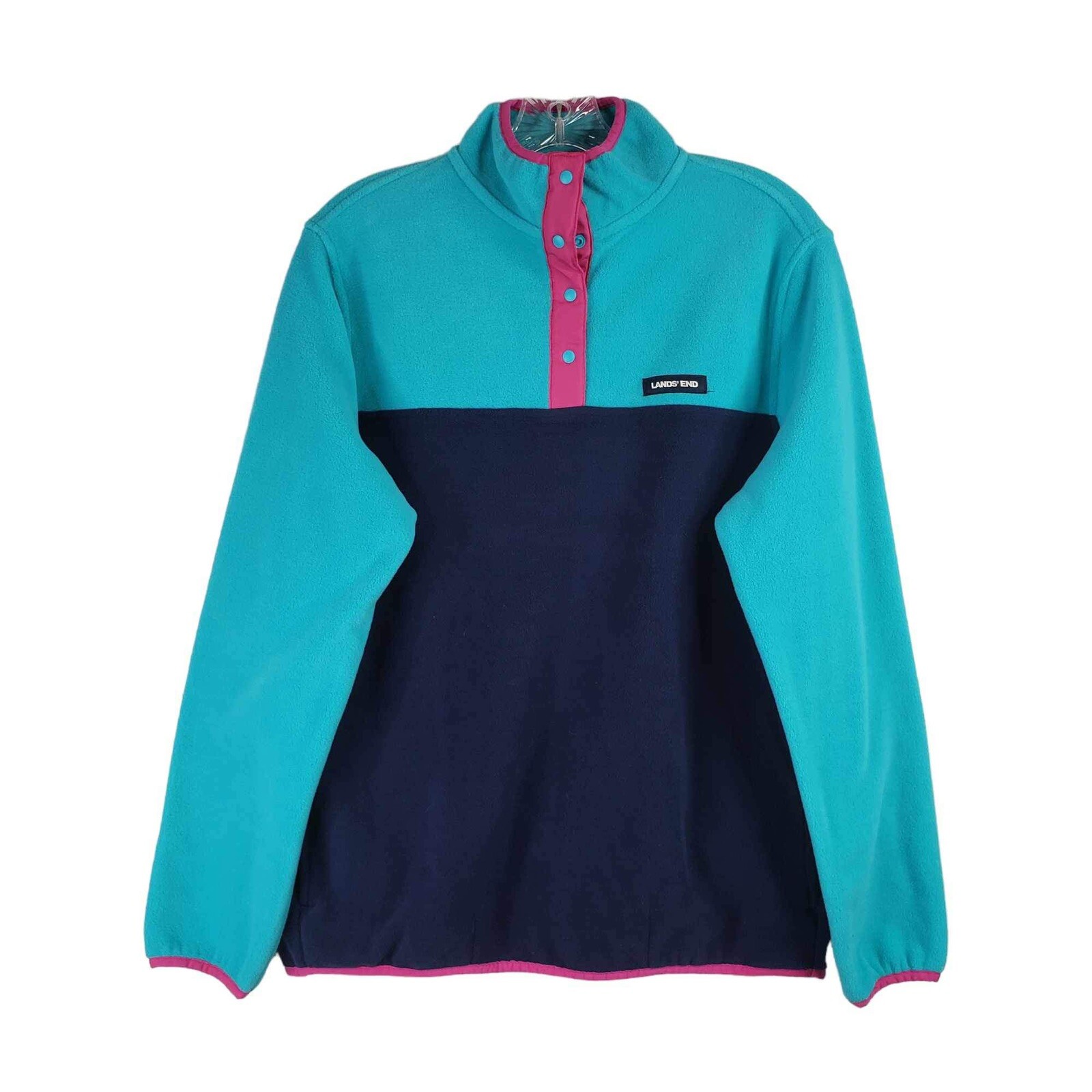 Lands End Heritage Fleece Pullover Womens Jacket Blue… Gem
