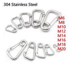 Stainless Steel Carabiners Spring Loaded Clip Snap Karabiner Pet Chain Rope Hook