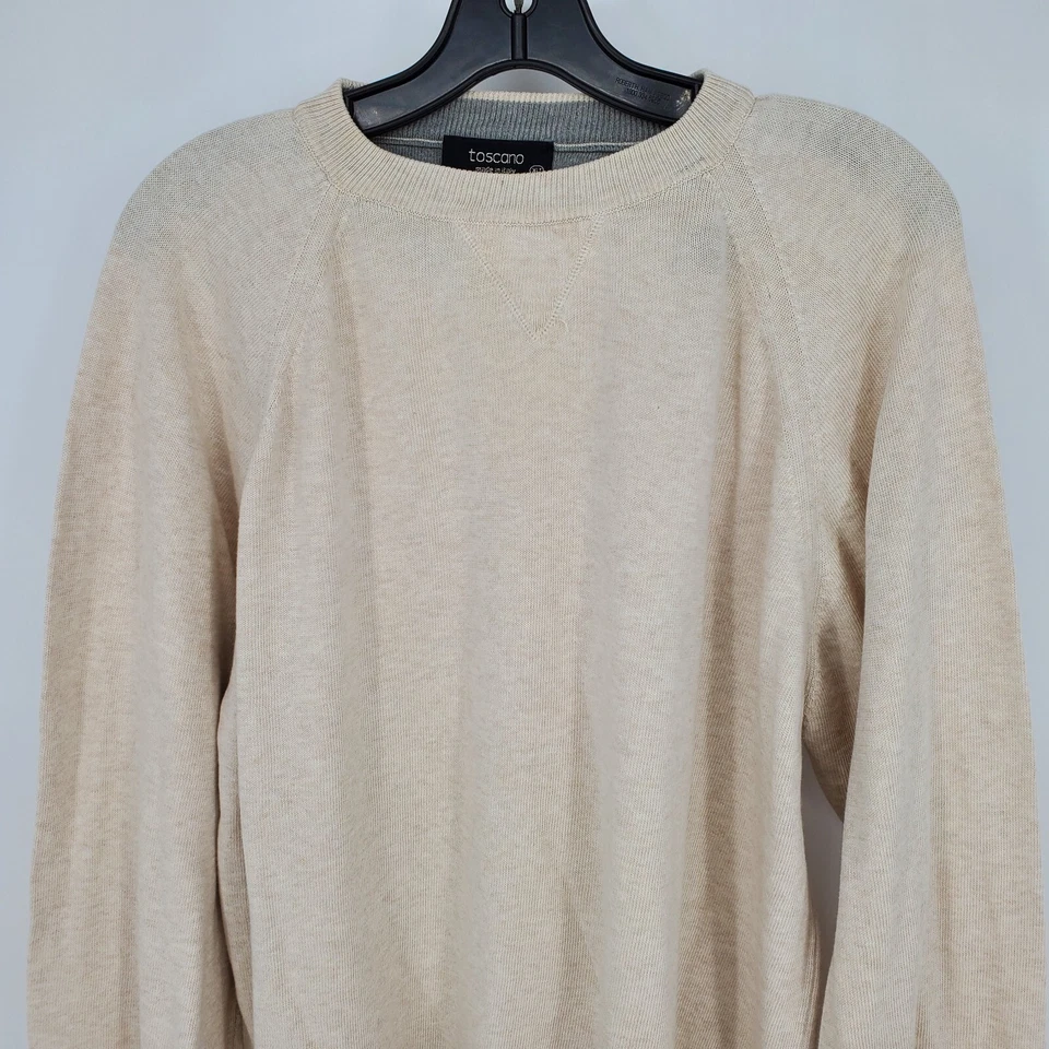 Suéter Toscano Calce Suelto Para Hombre XLT Beige Manga Larga Cuello Redondo Hecho en Italia Foto 2 de 4