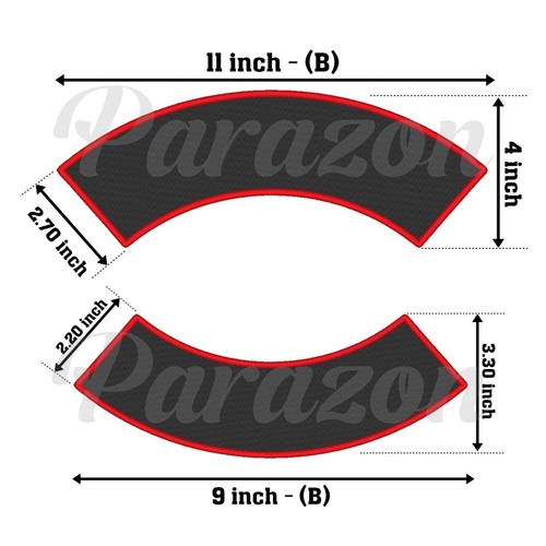 Custom Embroidery 11" Top and 9" Bottom Rocker Biker Set Sew on Patch (B) - Picture 2 of 12