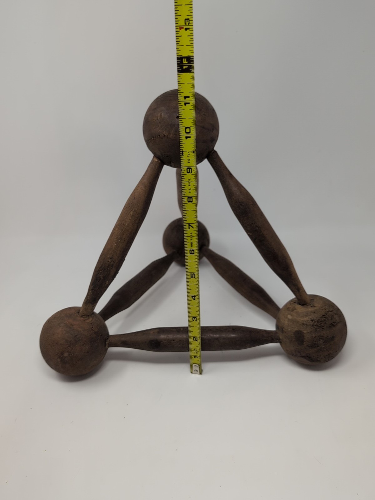 Large Anthropology Wood Pyramid Decorative Object Reclaim Wood 11x12 In