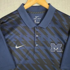 NIKE x MICHIGAN WOLVERINES Sz XL Mens Polo Shirt Performance Dri-Fit Golf Blue