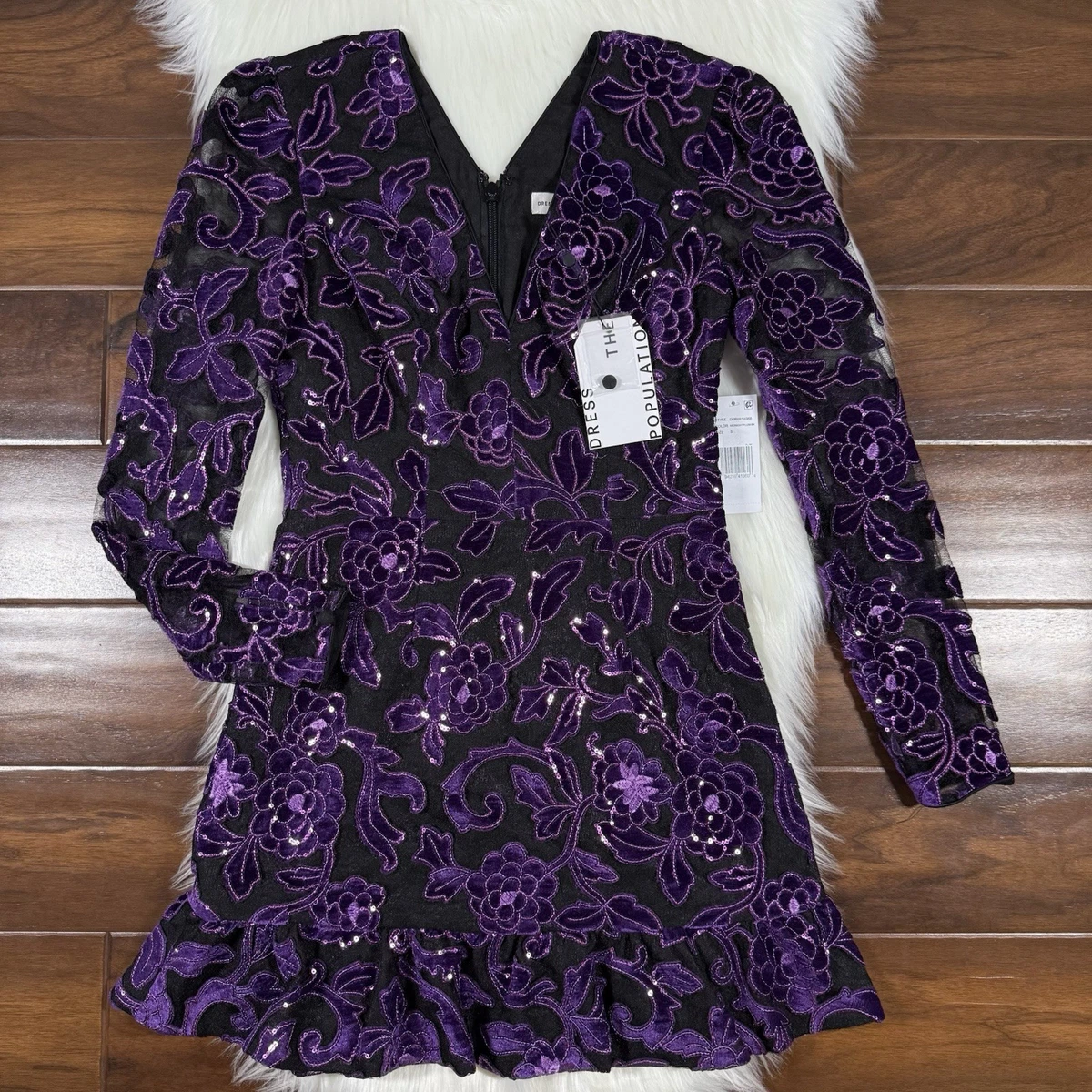 dress the population purple dress Cally Gown