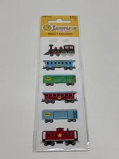Sandylion Puffy Fuzzy Stickers Trains 1 Sheet 3+