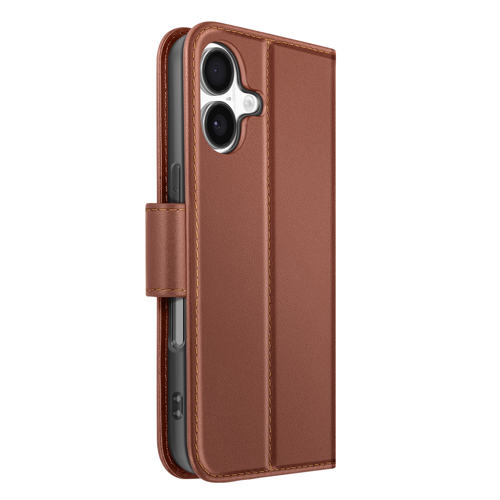 Étui portefeuille iPhone 17 marron contre les rayures d'écran Avizar
