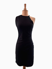 Urban Outfitters Stretch Black Asymmetrical Shoulder Ruched Side Dress Size S