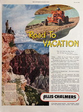 1948 Allis Chalmers tractor Milwaukee Grand Canyon Vacation Road VTG Print Ad