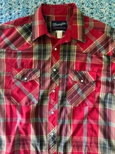 Vintage Wrangler X Long Tails Pearl Snap Shirt Size 16.5 x 35