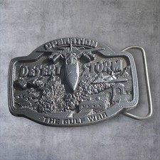 Vintage Operation Dessert Storm Numbered Collectors Belt Buckle Made In USA