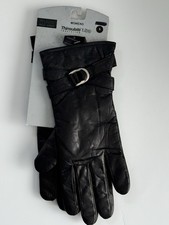 Wilsons Soft Leather Gloves Warm Lining Thinsulate Black Ladies Size S