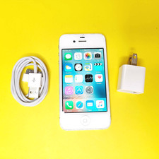 ⚡VIEW PHOTOS⚡WORKING WHITE APPLE IPHONE 4S 64GB UNLOCKED CELL PHONE FIZZ CHATR++