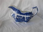 Allertons England Willow Gravy Boat Underplate 1903-1912 Blue Willow Relish Tray — photo 2