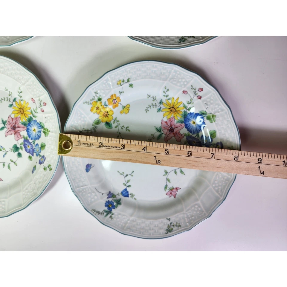 MIKASA Antiguo Plato de Ensalada Verde Victoria Floral 8" - Juego de 4 Foto 3 de 4