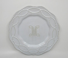 SKYROS LEGADO WHITE SALAD PLATE -Monogram "M"- 9 1/2" -0808C