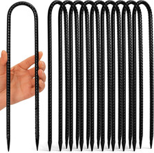 Trampoline Stakes 12 Inches 10-Pack U Stake for Ground Heavy Duty Trampoline Anc
