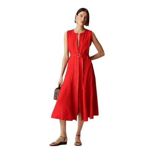 J.Crew Seamed linen dress with removable belt S - Picture 8 of 8