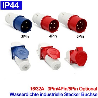 CEE Steckdose Kupplung Stecker Einbausteckdose Wandstecker Phasenwender 32A 16A
