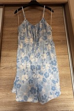 BNWOT Primark Shorts Playsuit/Romper Size 12 Blue And White Floral