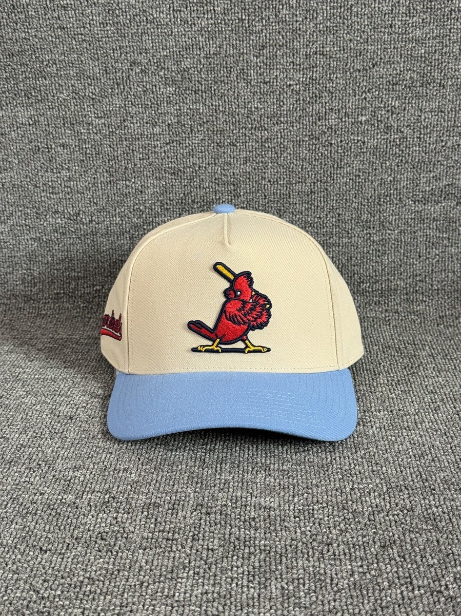 Mitchell & Ness St. Louis Cardinals MLB Snapback Hat Cream Blue Script Logo