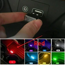 Red Mini USB LED Car Accessories Interior Light Neon Atmosphere Lamp Bulb