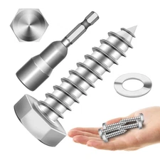 (20Sets) 1/4" x 1-1/4" Hex Head Lag Bolts, Heavy Duty Lag Screws with Washers...