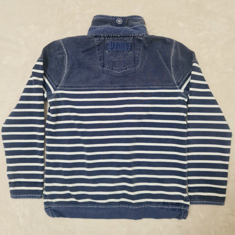 Fat Face Airlie Sweater Hombres S Azul Medianoche Raya 1/4 Cremallera Parche ... - Imagen 4 de 4