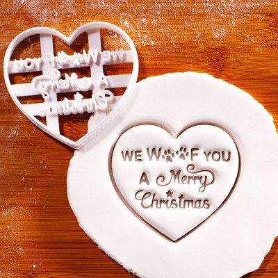 We Woof You A Merry Christmas Ausstecher - Herzform Festlich Hundeleckerli
