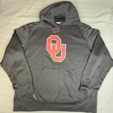 Nike Therma-FIT Oklahoma Sooners OU Hoodie Mens XL Charcoal Grey Pullover