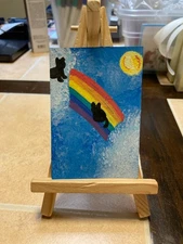 ACEO Original Acrylic Painting Landscape Abstract Art Card ATC Scenery 127