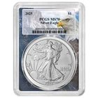 2025 $1 1-oz American Silver Eagle PCGS MS70 Eagle Frame