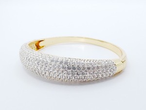 Authentic Bangle Cz Diamond Gemstone 24K Yellow Gold Plated 5" - 8" Women Jewelry