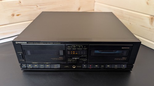 Pioneer CT-X430W Twin Dual Cassette Tape Deck Player & Recorder Black Vintage - Picture 2 of 8