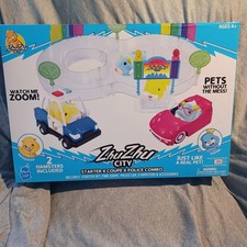 Zhu Zhu City Starter Set Combo Coupe Police Car 2 Hamsters Pipsqueak Sophie New