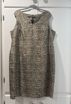 Robbie Bee Leopard Dress Silk 18 W 