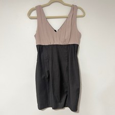 2000's Forever 21 Two Tone V Neck Sheath Dress Black Pink Size S