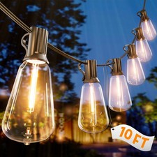 10FT Outdoor String Lights - Waterproof LED Patio Lights Shatterproof ST38 Ed...