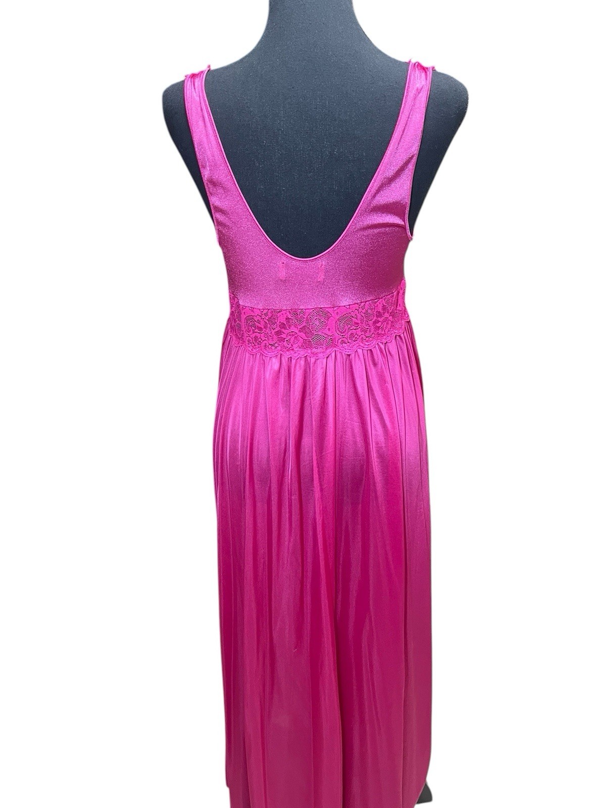 Vintage Shadowline Nylon Spandex Lace Nightgown Large Long Maxi Sheer Fairy USA