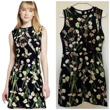 NWT Victoria Beckham X Target English Floral Sleeveless Black Dress Satin Sz S