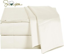 100 Supima Cotton Sheets 600 Thread Count,Bed Sheet Set King Size Sheets 4