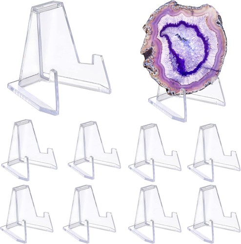 10 Packs Acrylic Easel Stands X-Large Clear Coin Display Easel Holder ...
