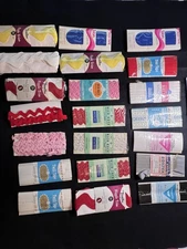 21 Vintage Rick Rack Ripple Trim Twill Tape Bias Tape and Seam Binding Lot