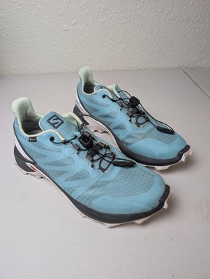 Salomon Supercross GTX Womens Size 7.5 Trail Running Shoes Teal Outdoor Hiking