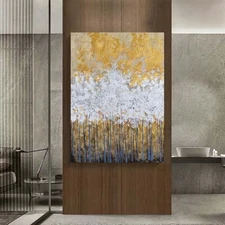 Gold Foil Mural Home Decor Aesthetics Nordic Modern Abstract Wall Art Canvas