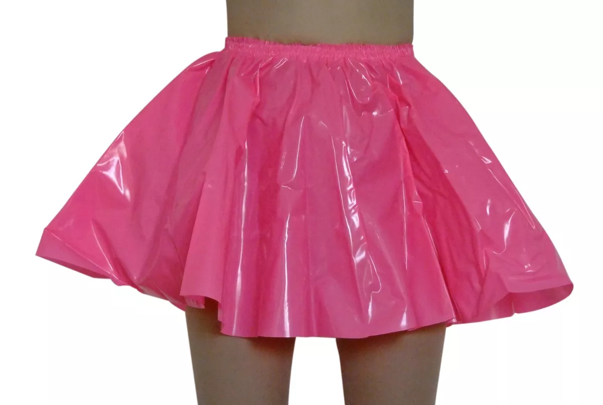 Shiny Hot Pink PVC Skirt, Circle / Skating in Plastic, L / XL, Glossy Vinyl  Mini | eBay