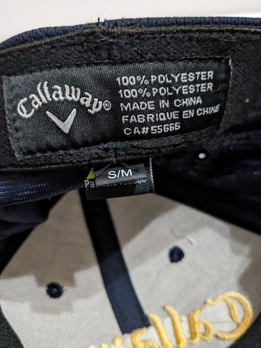 Callaway Golf Odyssey Ball Cap. S/M. Navy & Yellow. Small Spot Color Transfer. - Picture 13 of 16