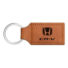 Honda CR-V Rectangular Brown Leather Key Chain Key-Ring