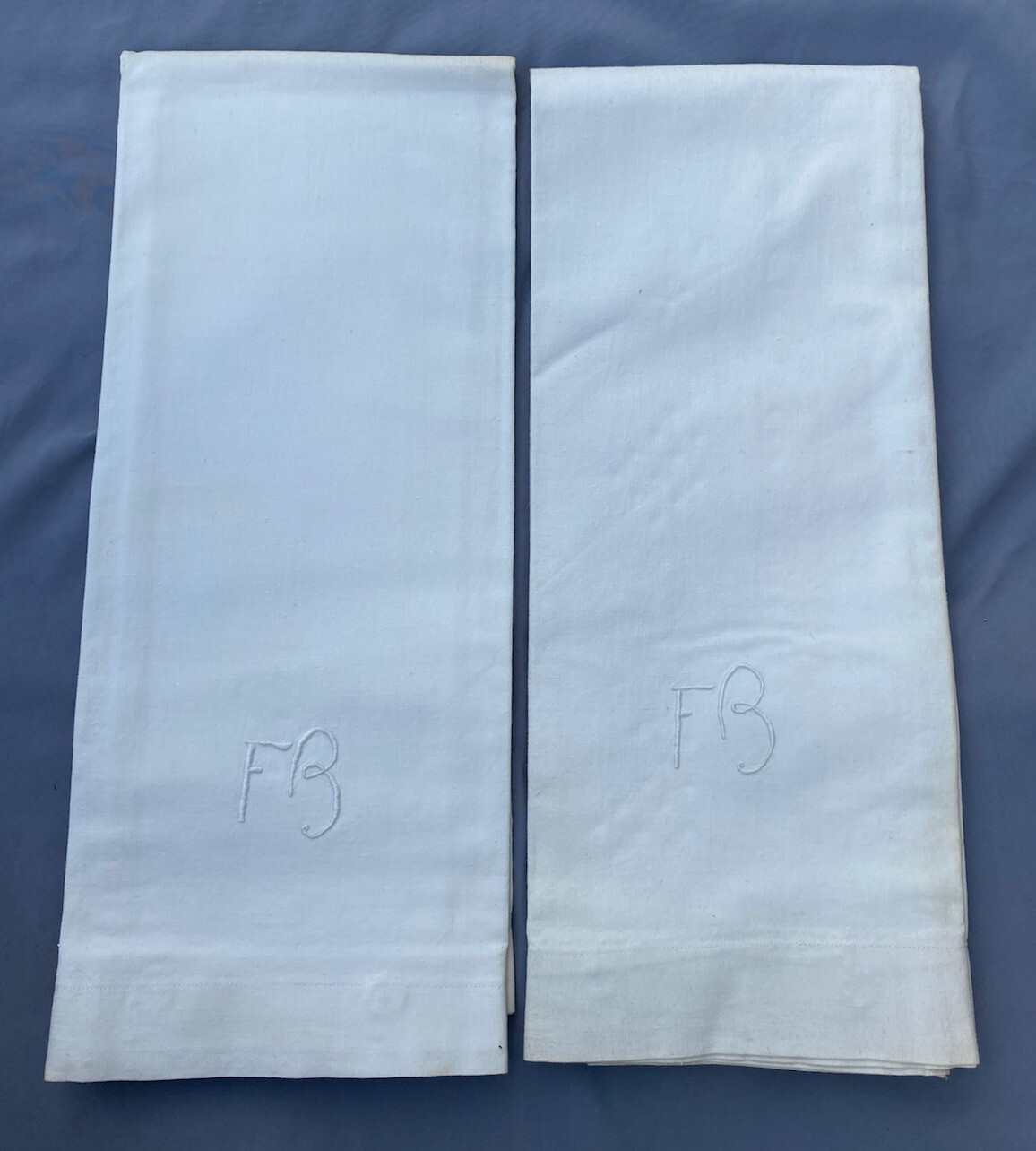 Dos Fundas Algodón Con Iniciales Fb ￼