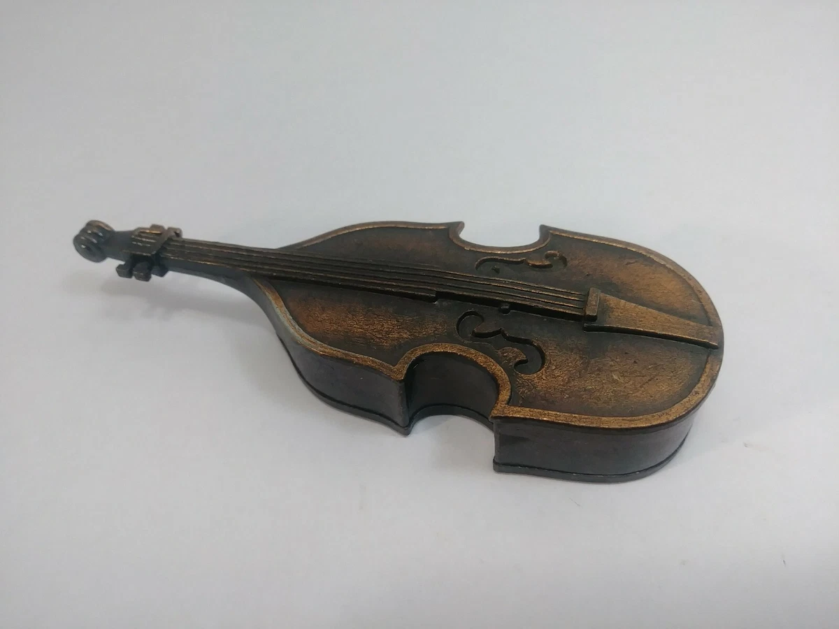 Vintage Die Cast Metal Minature Bass Musical String Instrument Pencil Sharpener